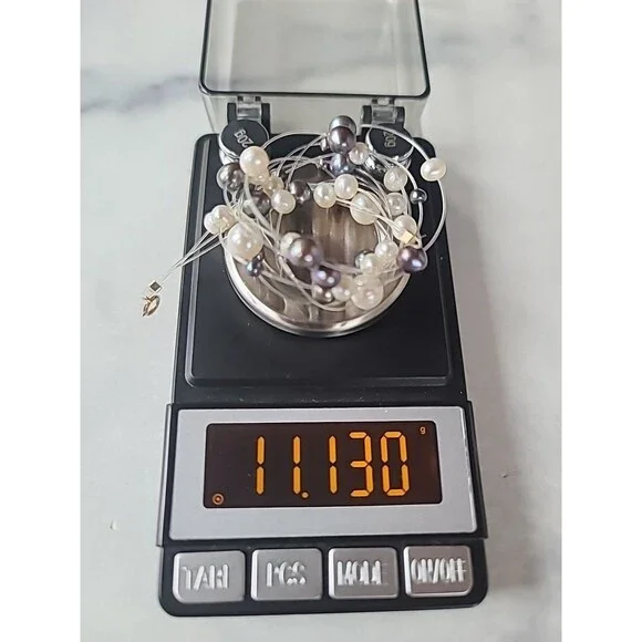 JCM 14KT Yellow Gold Clasp Three Strand Pearl Illusion Necklace Vintage - Picture 8 of 10